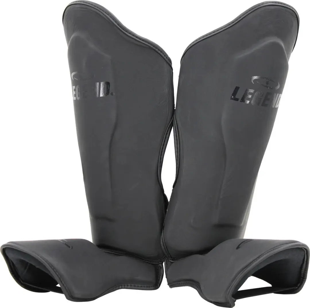 Scheenbeschermers kickboksen leer PRO Mat Zwart XS