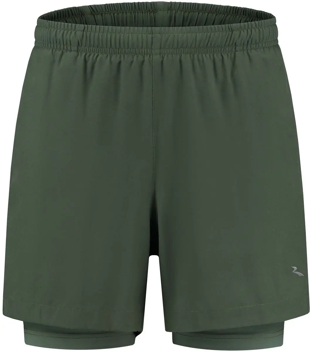 Rogelli Essential Heren Hardloopshort 2-in-1 - XXXL - Legergroen
