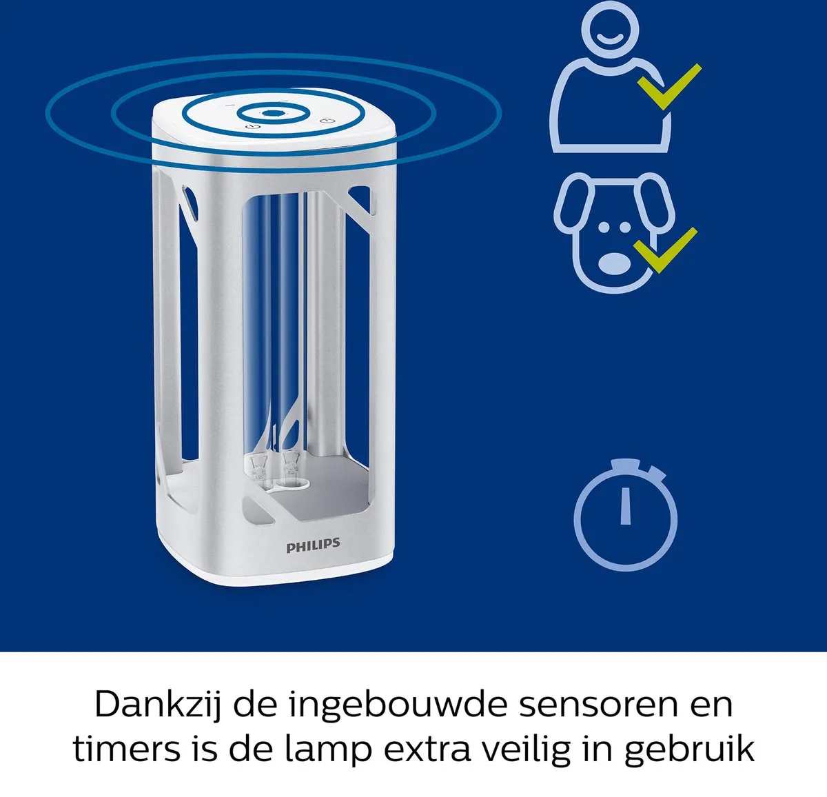 Philips UV-C Desinfecterende Tafellamp - 2 Lichtpunten - 12cm