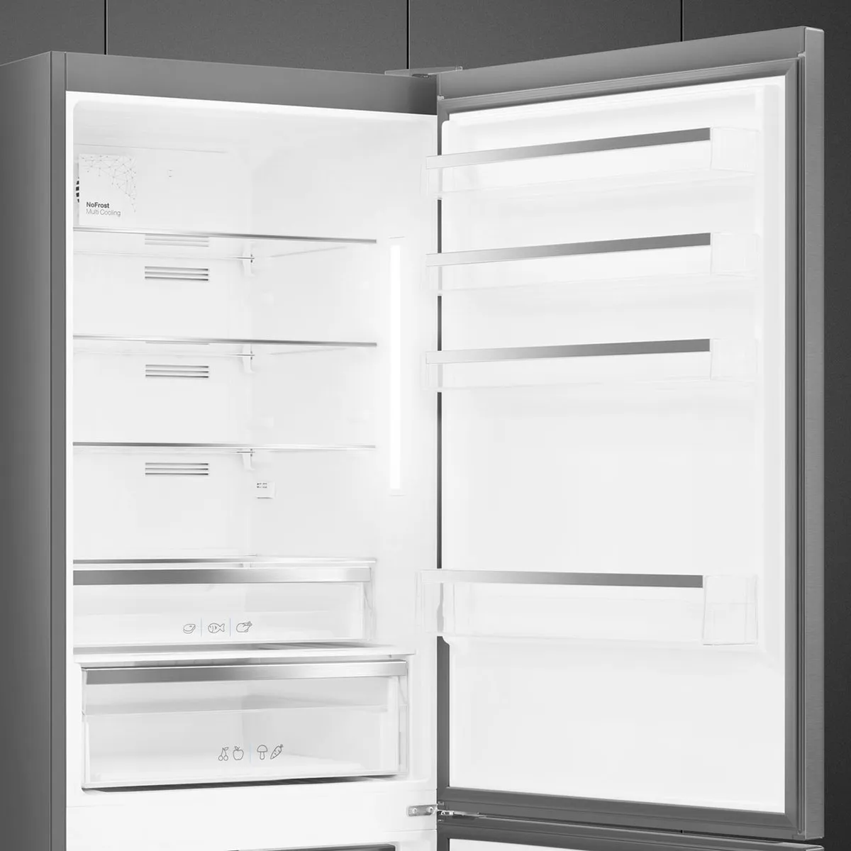 Smeg FC48XDNE Koel-Vriescombinatie 481L - Roestvrijstaal