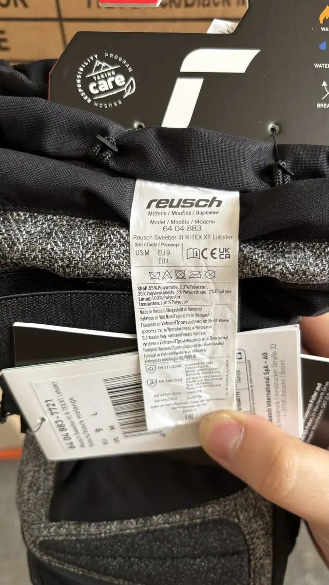 Reusch Sweeber III R-TEX XT Lobster Handschoenen - 3-vinger - Zwart - Maat 9