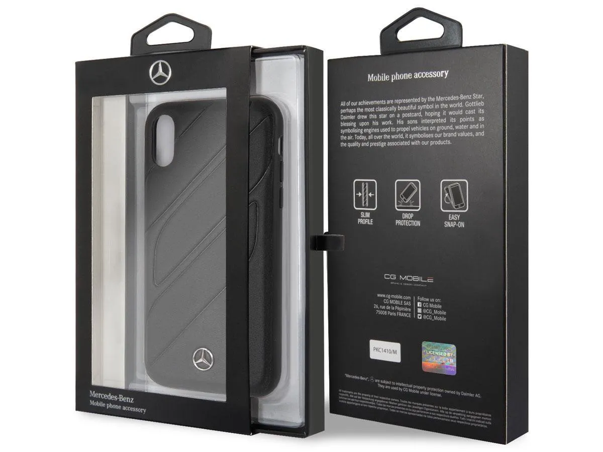 Mercedes-Benz iPhone XR Hoesje - Effen Zwart - Leer - 3700740438107