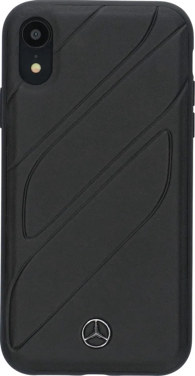 Mercedes-Benz iPhone XR Hoesje - Effen Zwart - Leer - 3700740438107