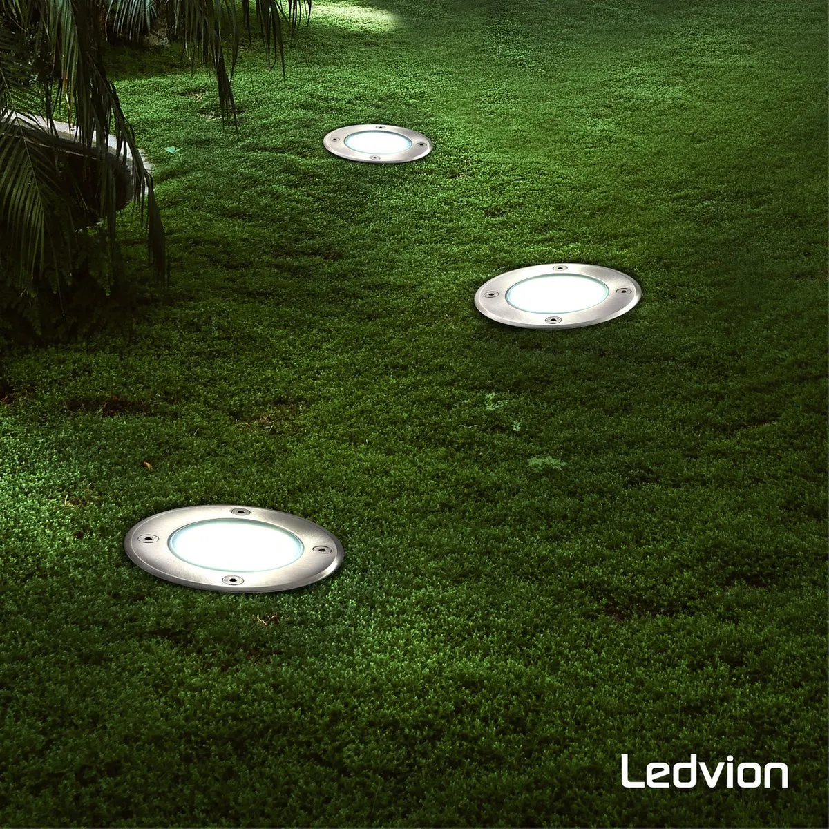 LEDVION 9x LED Grondspot GU10 IP67 - Geborsteld RVS