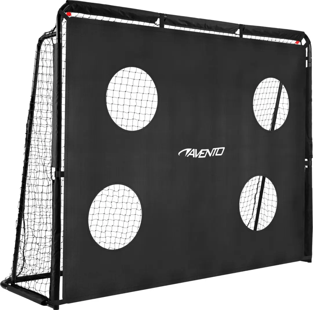 Avento Voetbaldoel met Targetscherm 220x76x170cm - Zwart