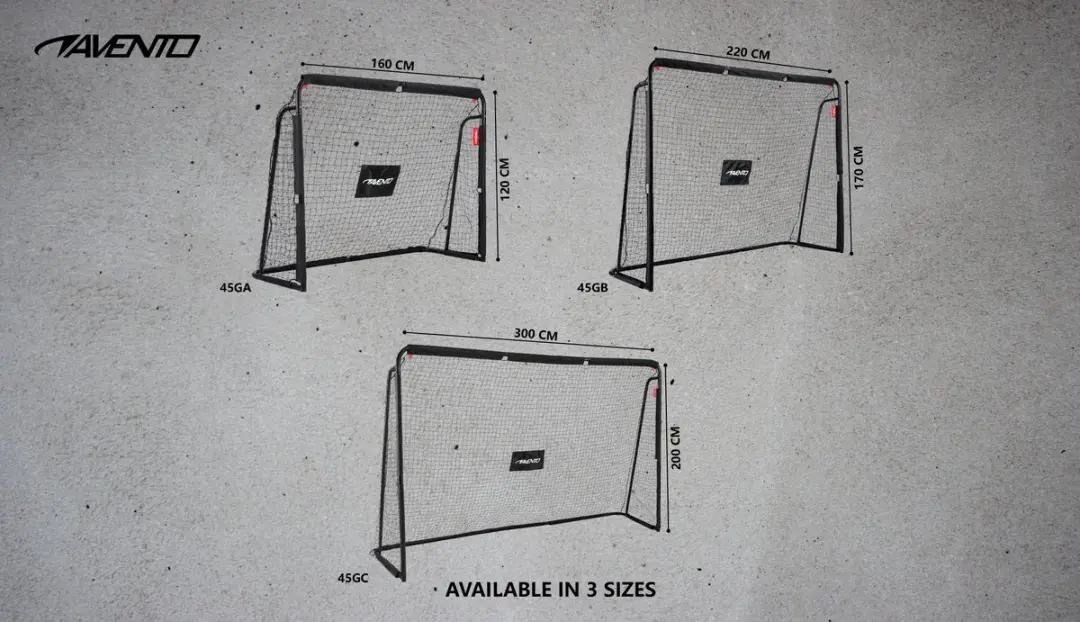 Avento Voetbaldoel met Targetscherm 220x76x170cm - Zwart
