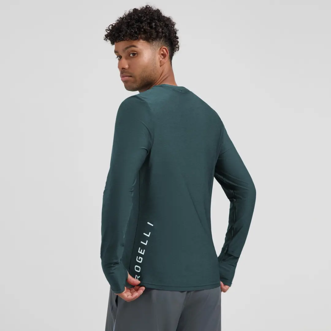 Rogelli Essential Heren Hardloopshirt Lange Mouw XXL - Blauw