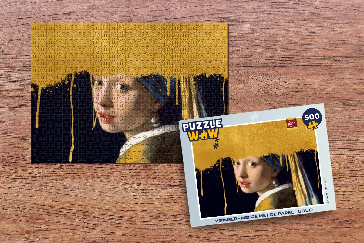 PuzzleWow Vermeer Meisje met de parel Legpuzzel 500 Stuks - Multicolor