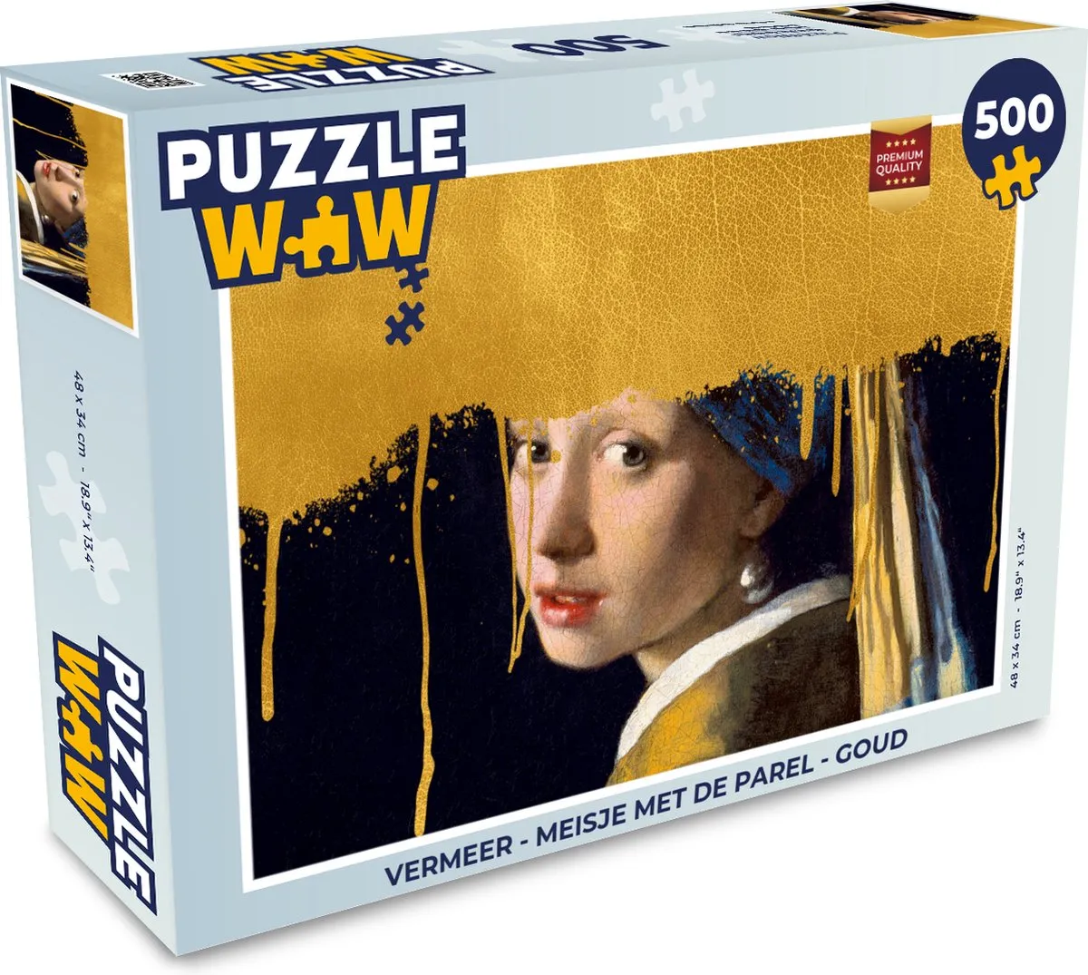 PuzzleWow Vermeer Meisje met de parel Legpuzzel 500 Stuks - Multicolor
