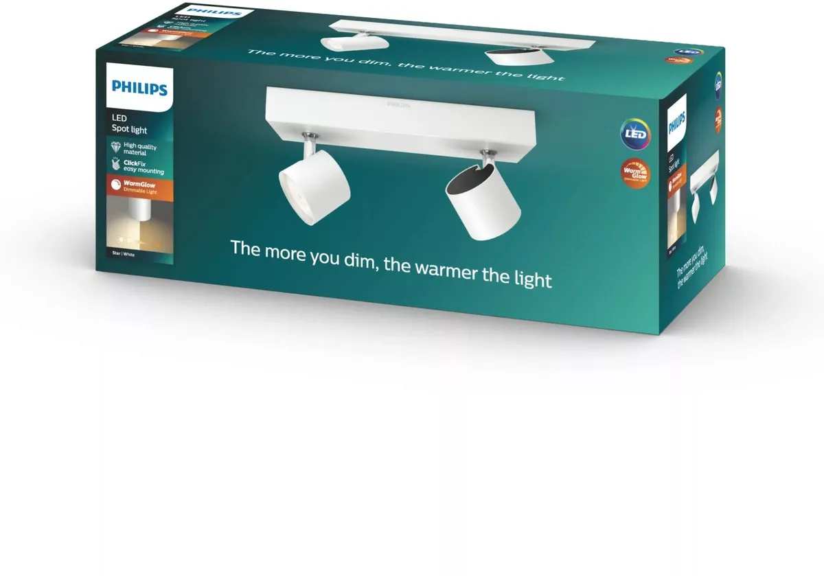 Philips Star Opbouwspot 2-lichts - Wit