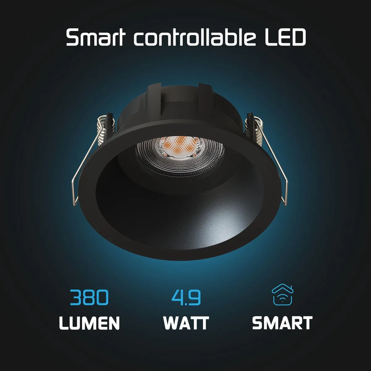 LEDVION 6x Smart Inbouwspot Ø85mm RGB+CCT - Zwart