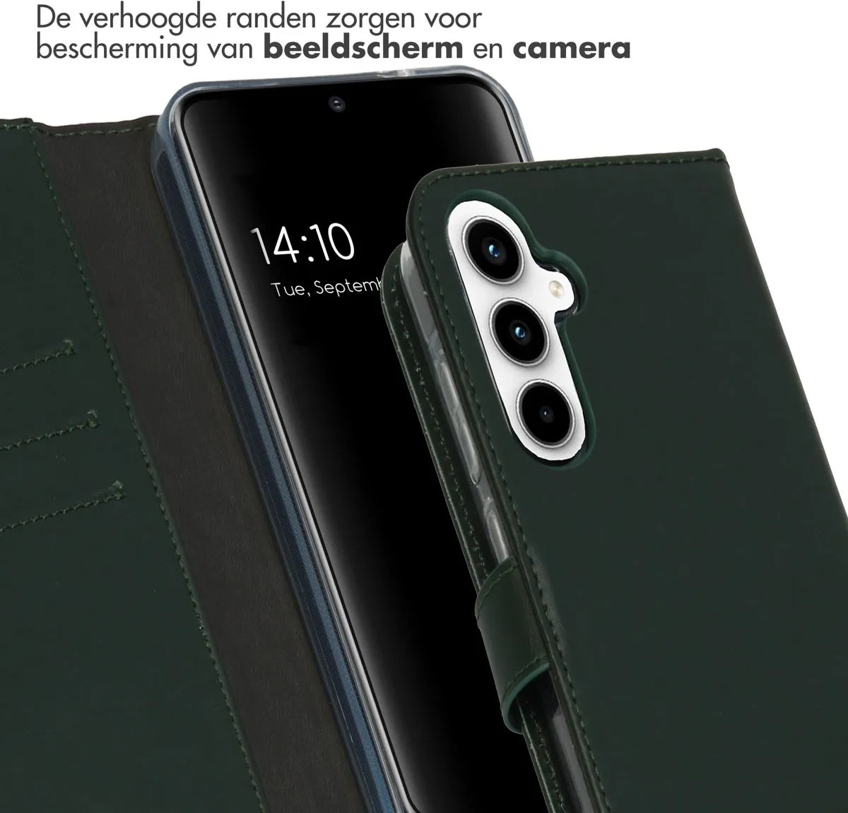 Selencia Hoesje Samsung Galaxy A55 - Groen - 3 Pasjes