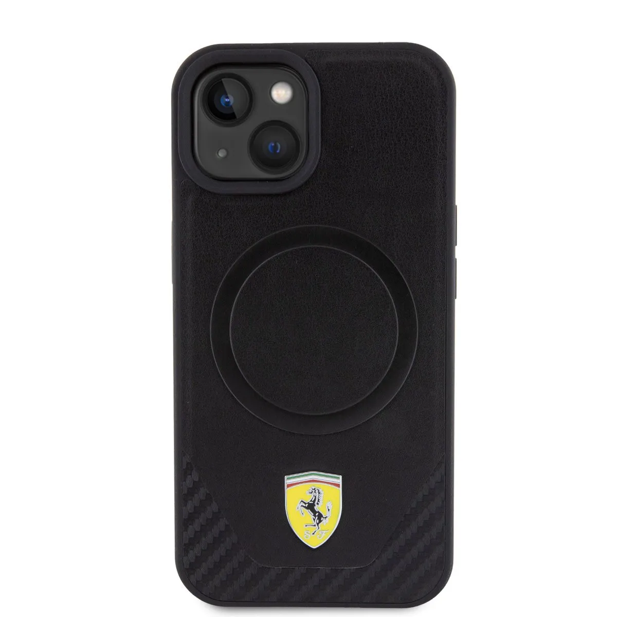 Ferrari Carbon Bottom Back Case iPhone 15 Plus - Zwart - afbeelding 6 van 6