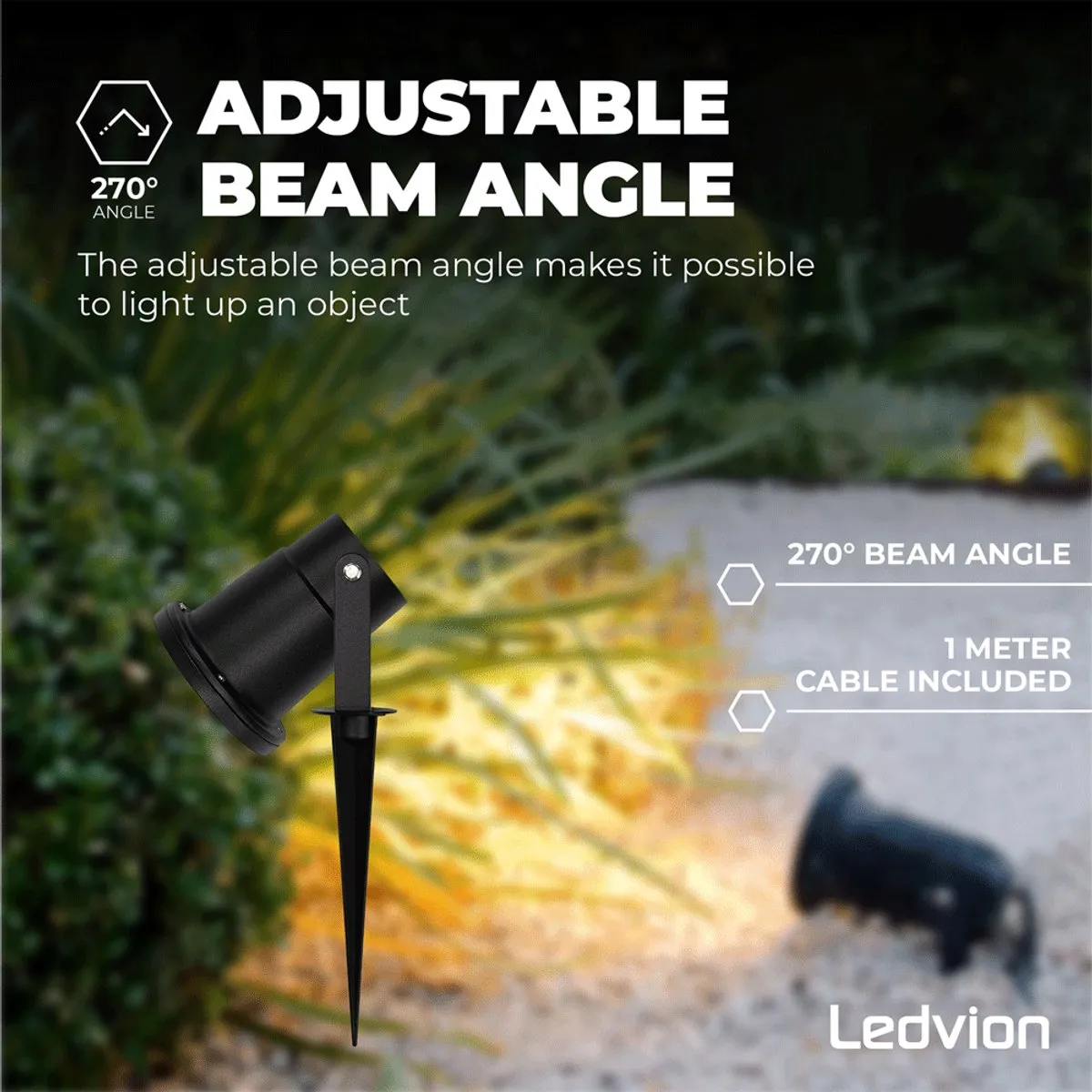 LEDVION Smart WiFi Prikspot IP65 RGB+CCT GU10 - Zwart