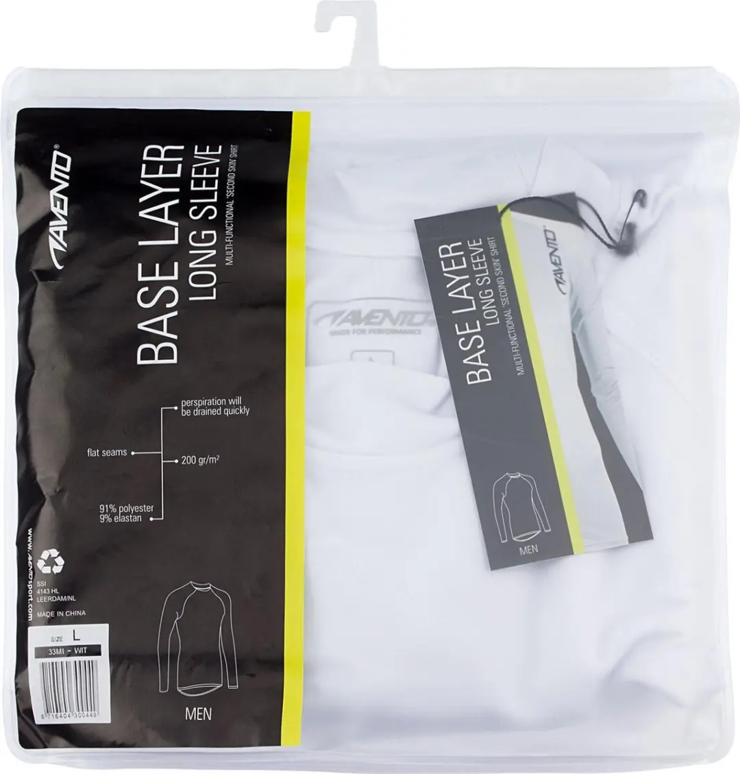 Avento Shirt Base Layer Lange Mouw XL - Wit