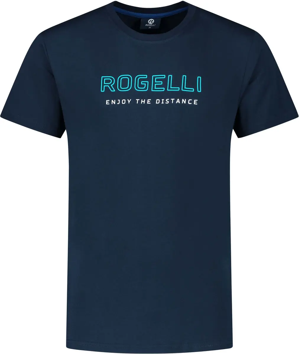 Rogelli Logo Heren Sportshirt Korte Mouw XL - Marineblauw - afbeelding 4 van 6