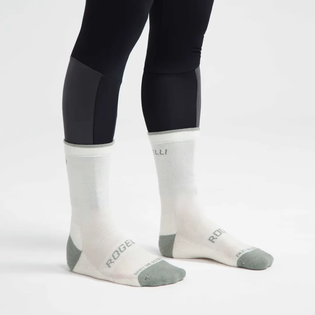 Rogelli Merino Wol Fietssokken 2 Paar - Groen/Taupe
