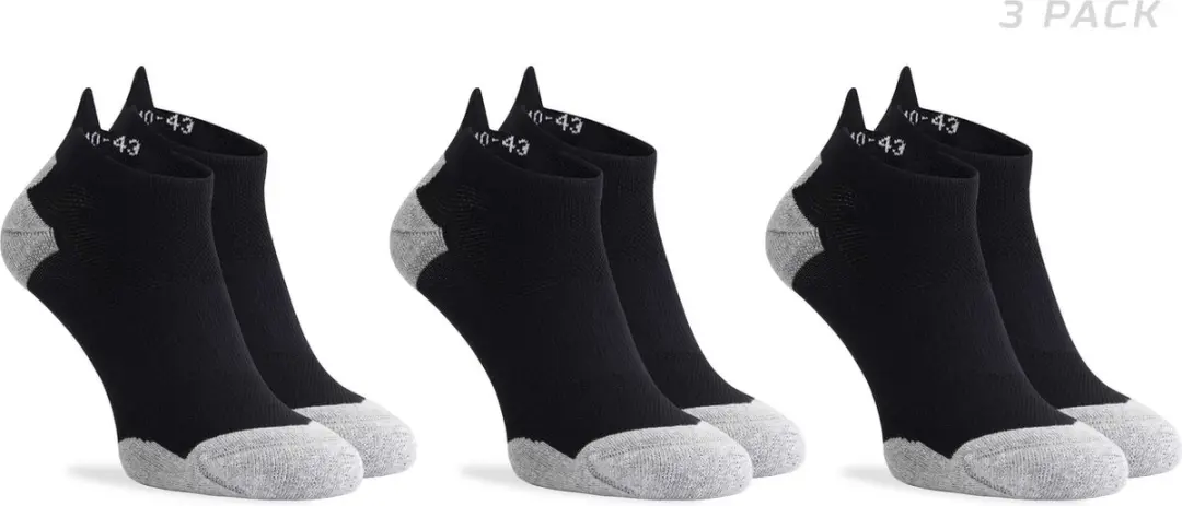 Rogelli Core 3 Pack Hardloopsokken 44-47 - Zwart/Grijs