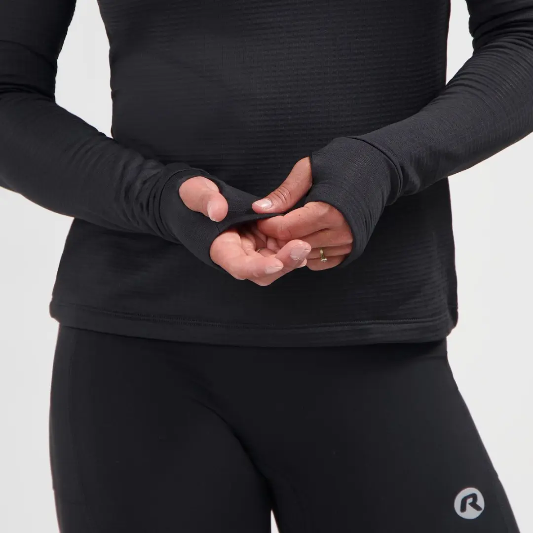 Rogelli Essential Dames Hardloopshirt Lange Mouw XL - Zwart