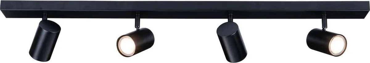 LEDVION LED Plafondspot 4x 3W Zwart - 2700K