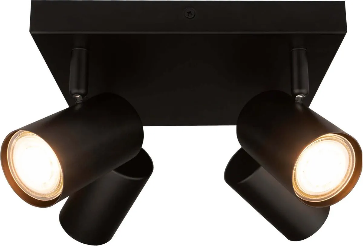 LEDVION LED Plafondspot 4x 3W Zwart