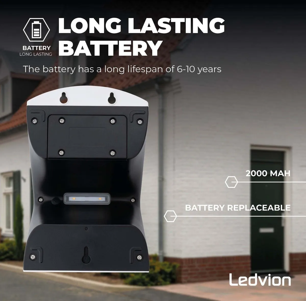 Ledvion Solar LED Wandlamp 4W 3000K IP65 - Wit - afbeelding 6 van 6