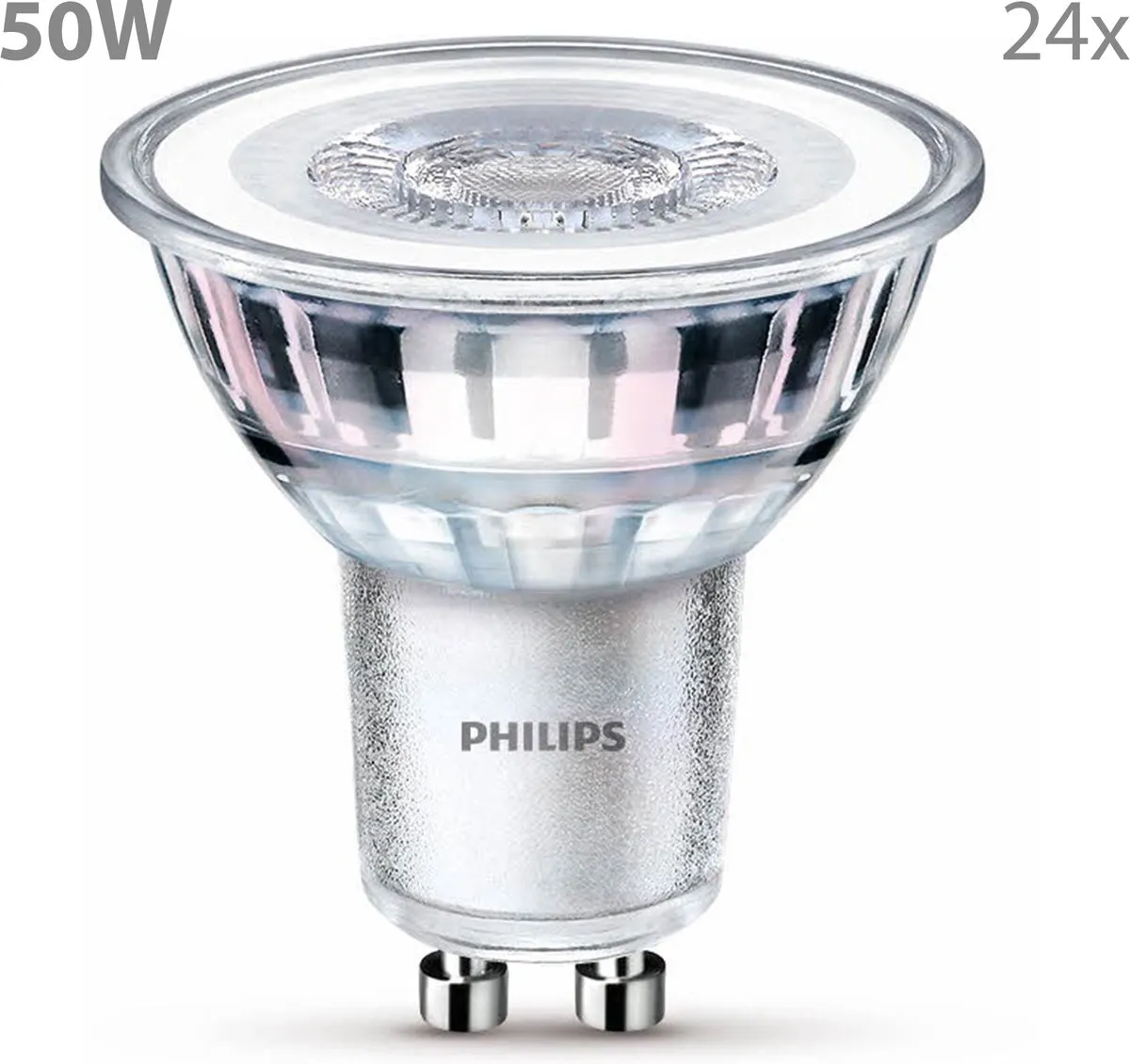 Philips LED GU10 Spotlamp 4.6W Warmwit - 24 Stuks