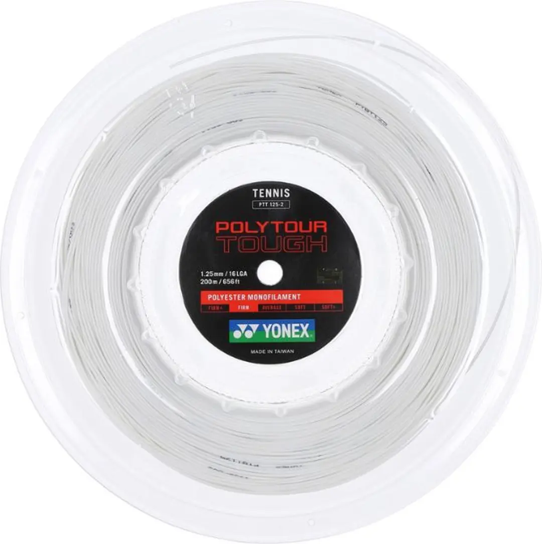 Yonex Tennissnaar Polytour Tough 1.25 Op Rol 200m Wit