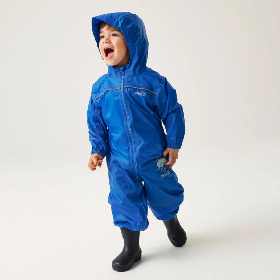 Regatta Puddle IV Regenpak Kinderen 110 - Blauw