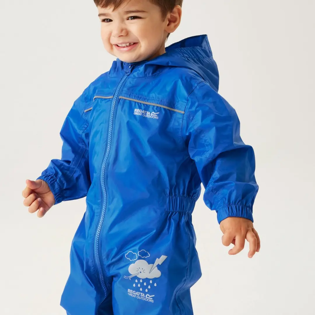 Regatta Puddle IV Regenpak Kinderen 110 - Blauw
