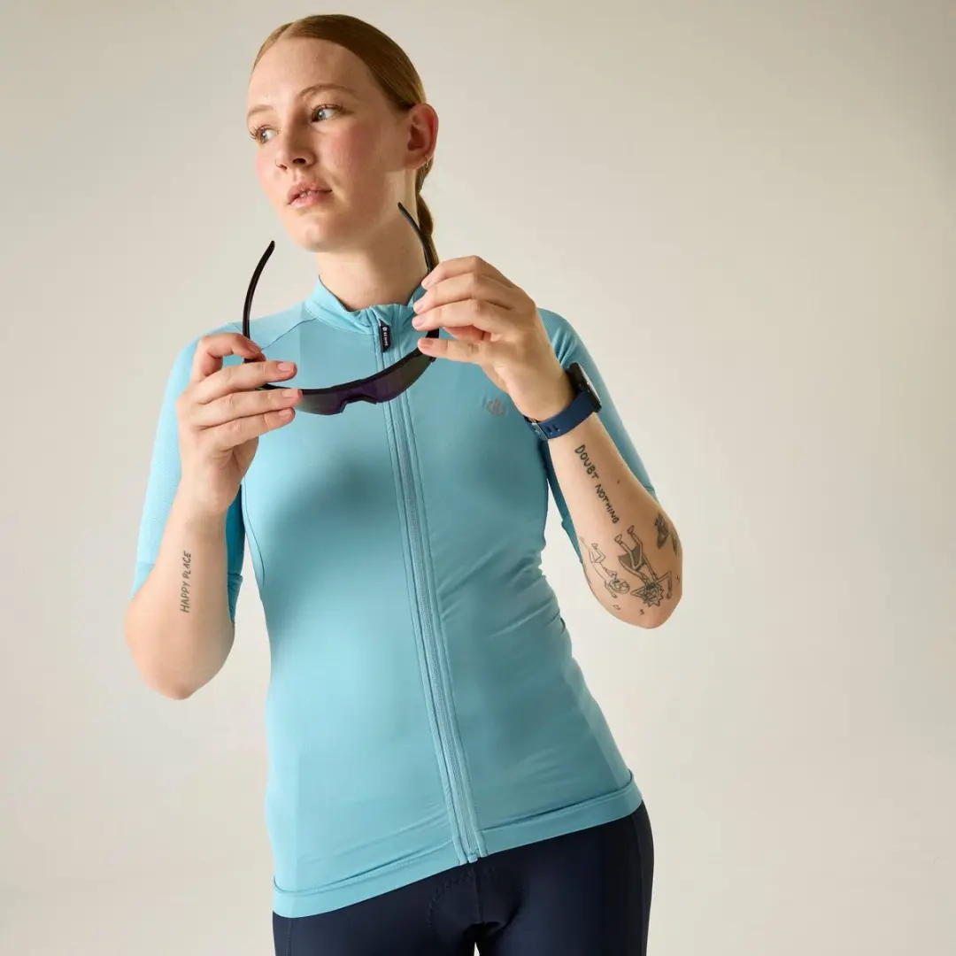 Dare 2b Dames Fietsshirt Korte Mouwen Blauw