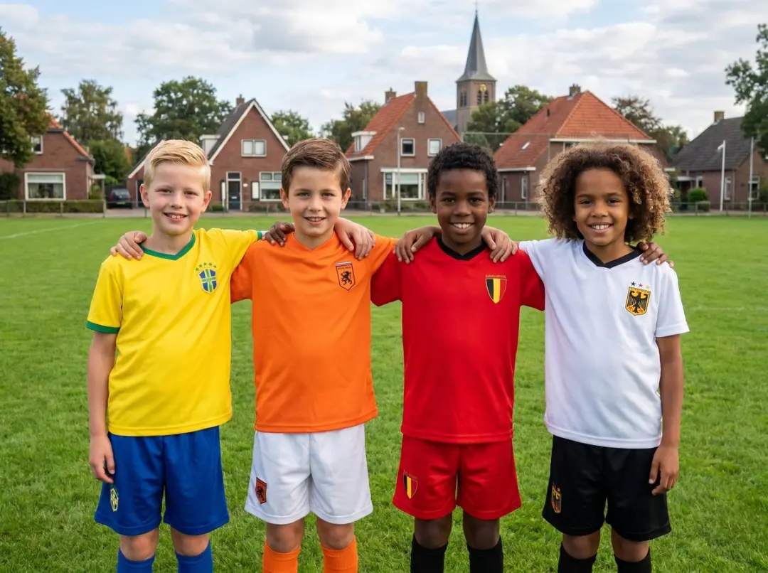 Avento Supporter WK Duitsland Voetbalset Junior 152 - Wit/Zwart