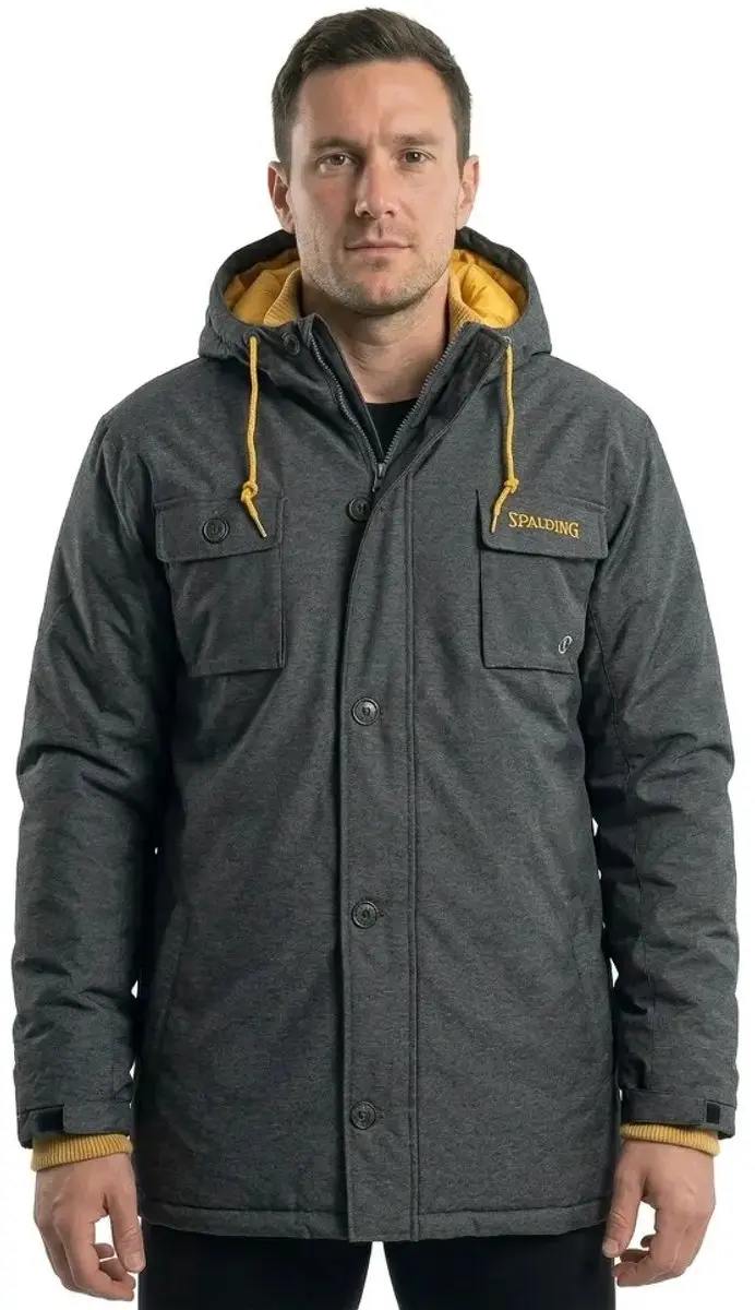 Spalding Parka Anthra Melange/Oranje - XXXL - afbeelding 4 van 5