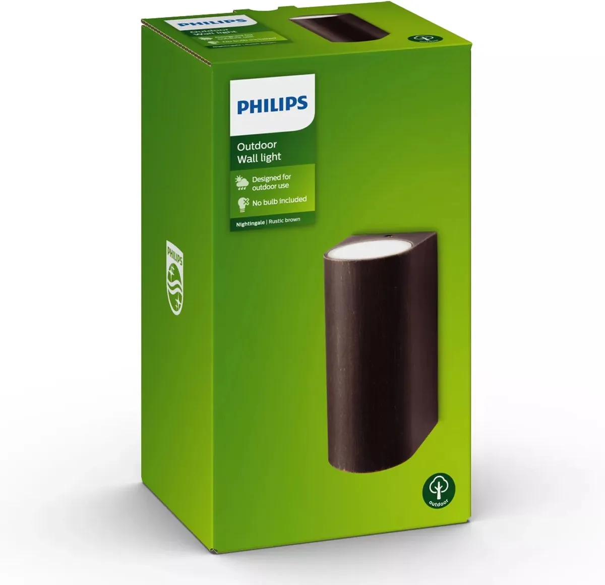 Philips Nightingale Wandlamp Bruin - Warm Wit 2700K