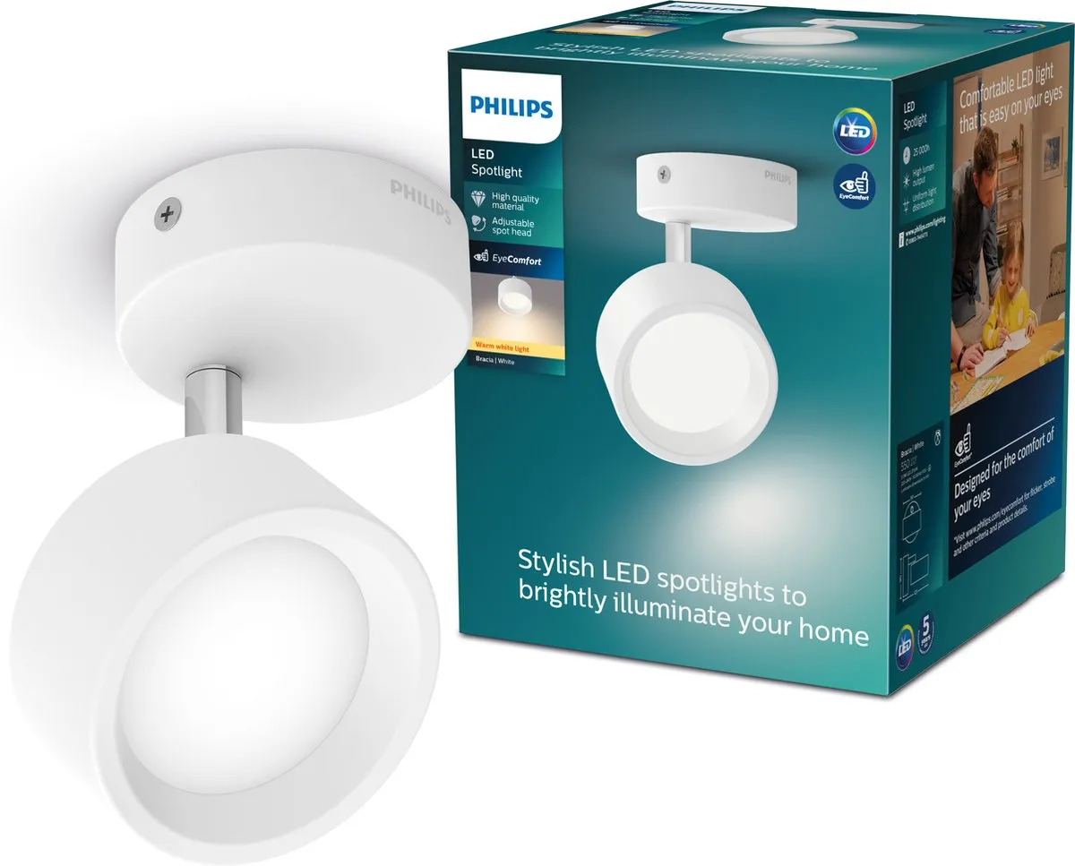 Philips Bracia Single Spot Wit 2700K 5.5W