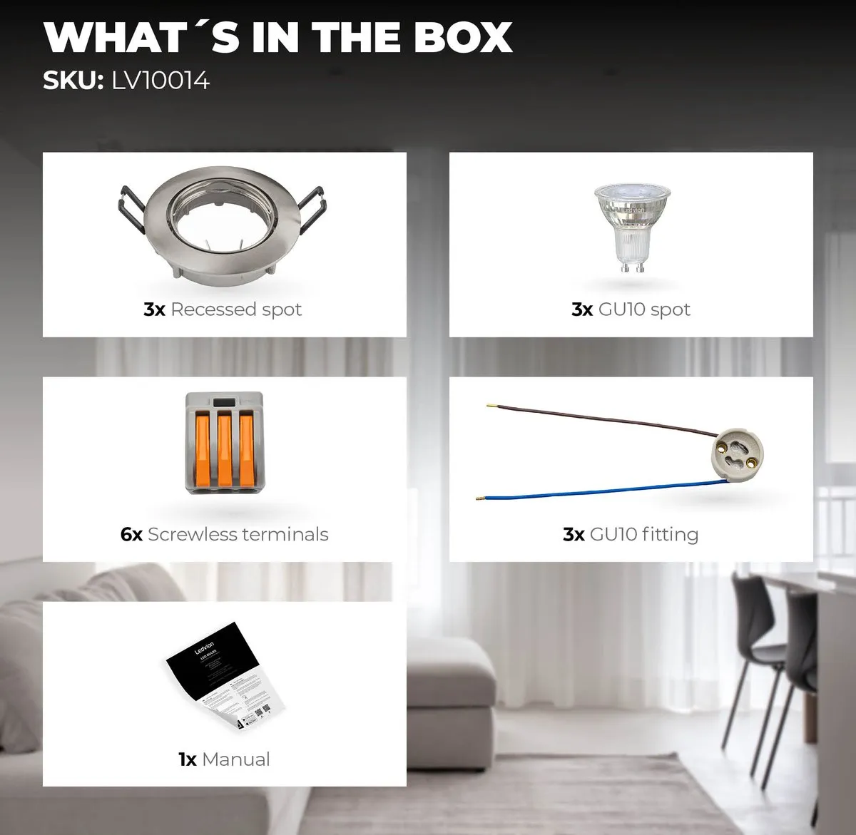 Ledvion Amsterdam Inbouwspot 3W - 3 Stuks - Ø82mm - afbeelding 6 van 6