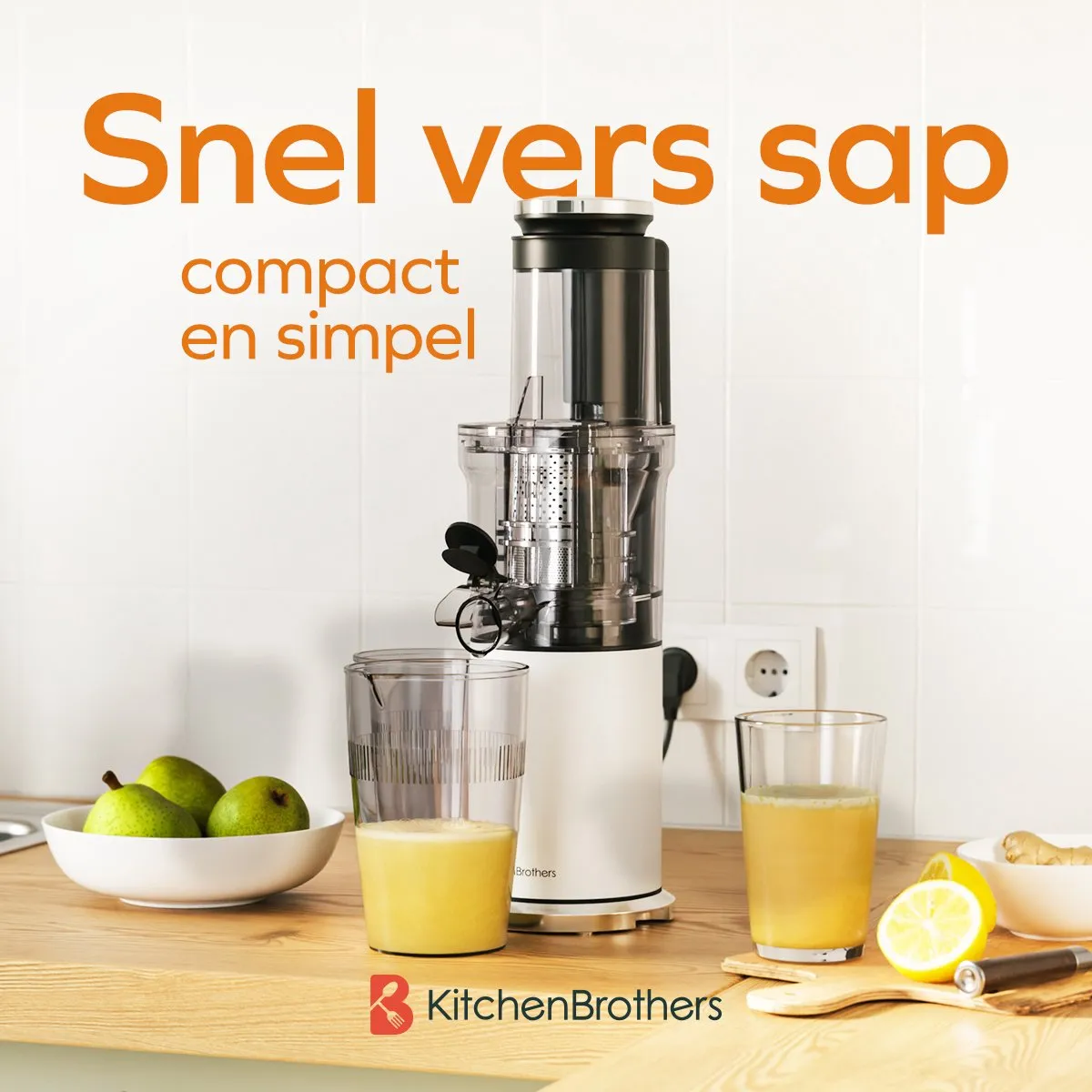 KitchenBrothers KB1004149 Slowjuicer 750ml - Pearl White