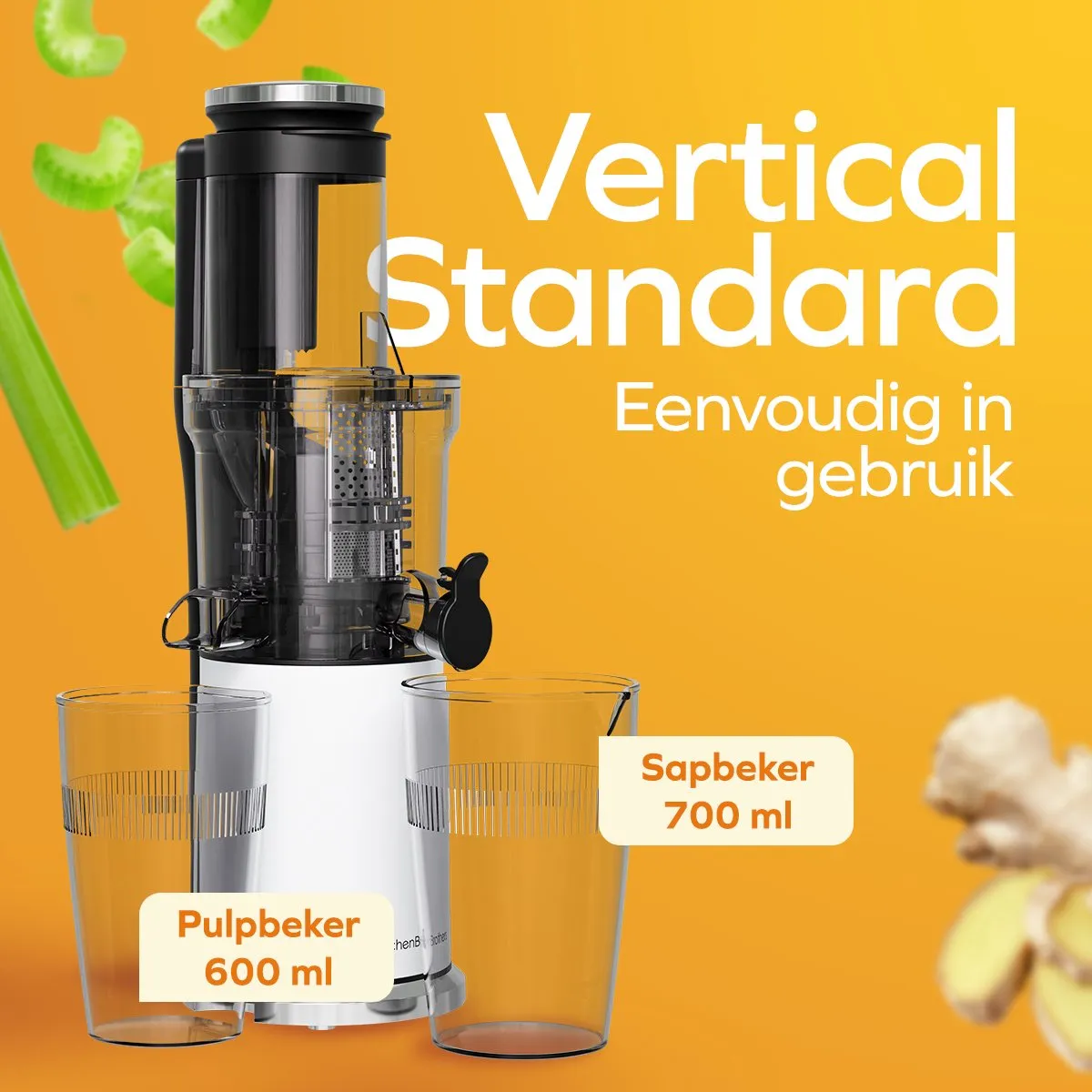 KitchenBrothers KB1004149 Slowjuicer 750ml - Pearl White