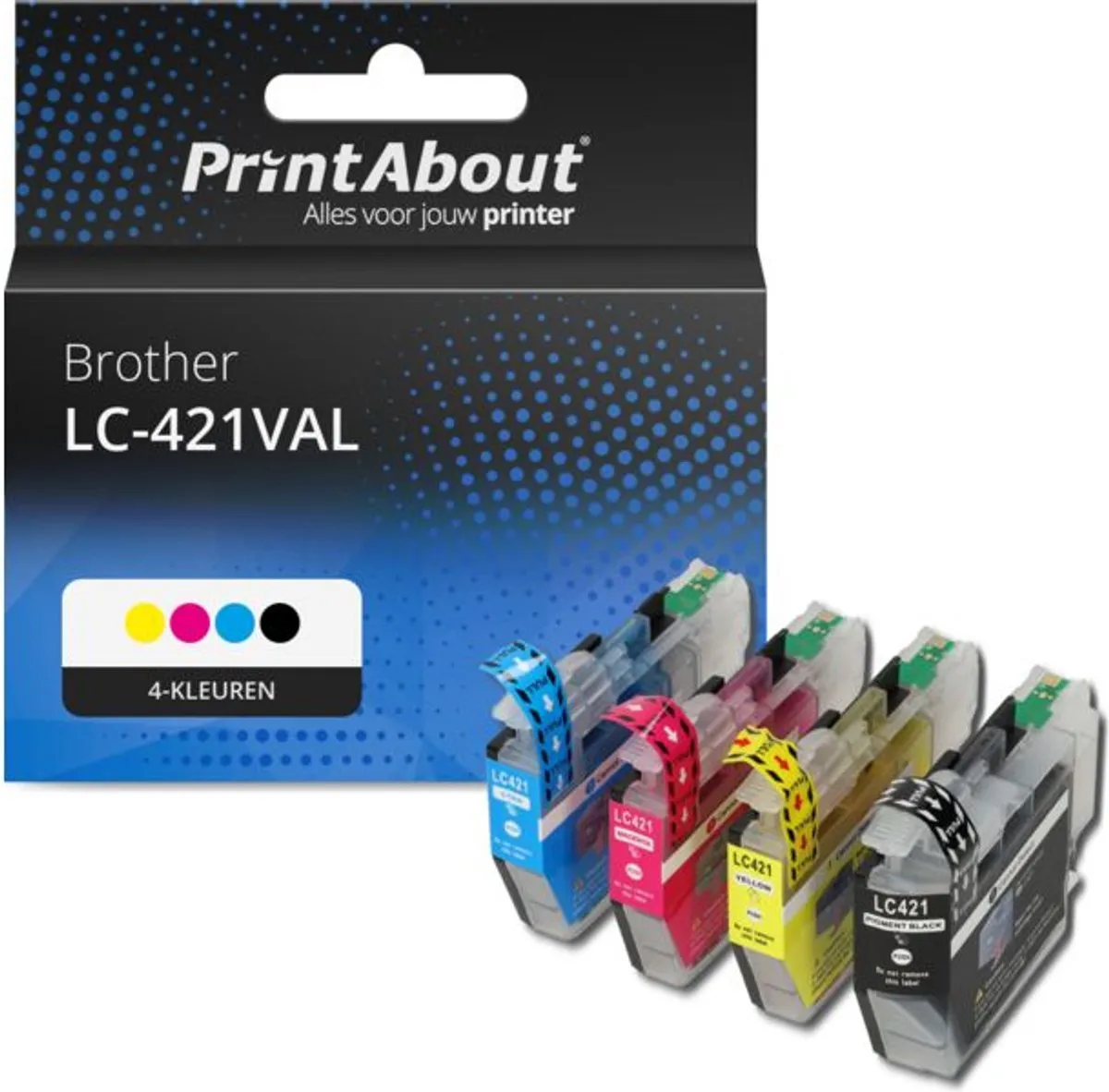 PrintAbout LC-421VAL Inktcartridge 4-kleuren - 2400 pagina's - Brother