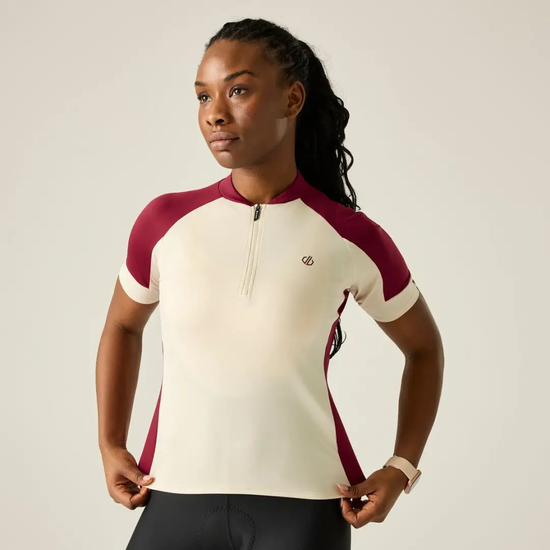 Dare 2b Dames Flutter Half Zip Fietsjersey 38 - Groente