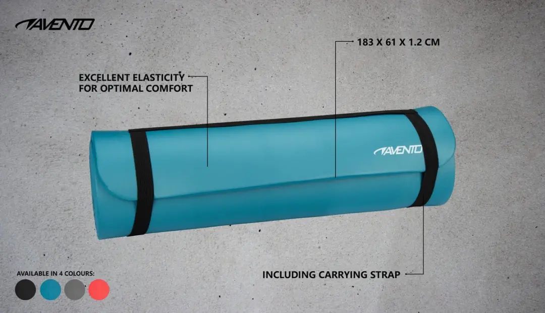 Avento Fitness/Yoga Mat NBR - Grijs 183x61x1.2cm - afbeelding 6 van 6