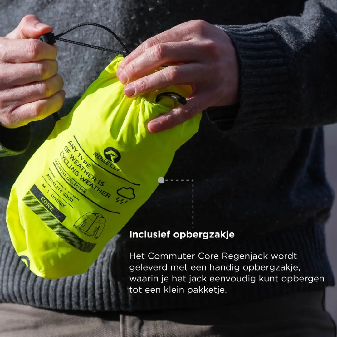 Rogelli Commuter Core Regenpak - XXL - Zwart/Fluorgeel