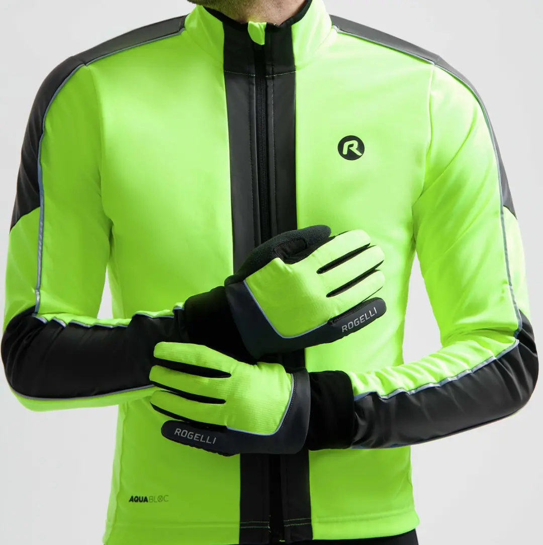 Rogelli Essential HI VIS Heren Fietshandschoenen Fluor - S