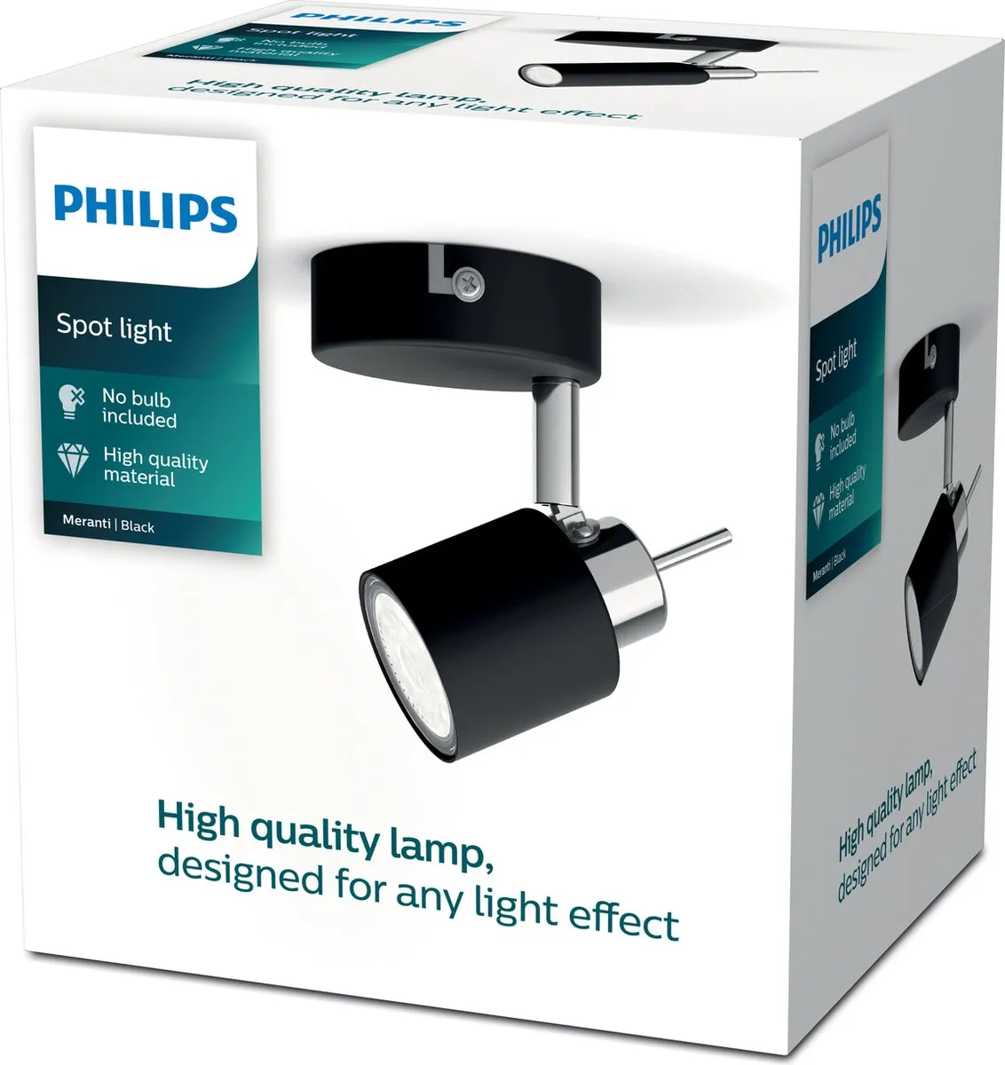 Philips Meranti Opbouwspot GU10 - 4,8W Warmwit - Zwart