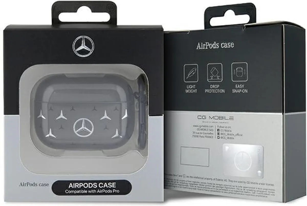 Mercedes-Benz AirPods Pro Hoes - 1 Stuks - Zwart Large Star Pattern