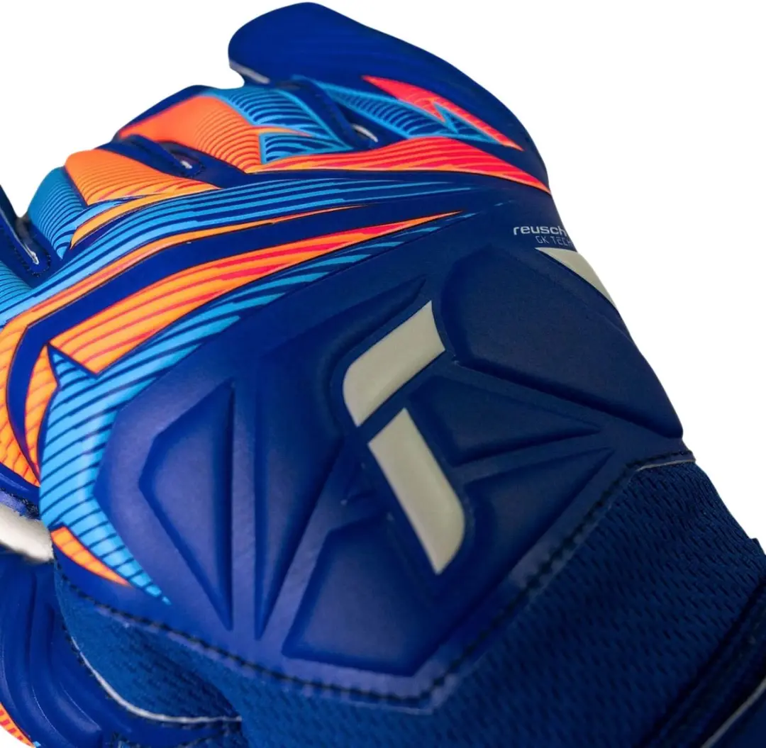 Reusch Attrakt Grip Keepershandschoenen 8 - Blauw/Wit/Oranje