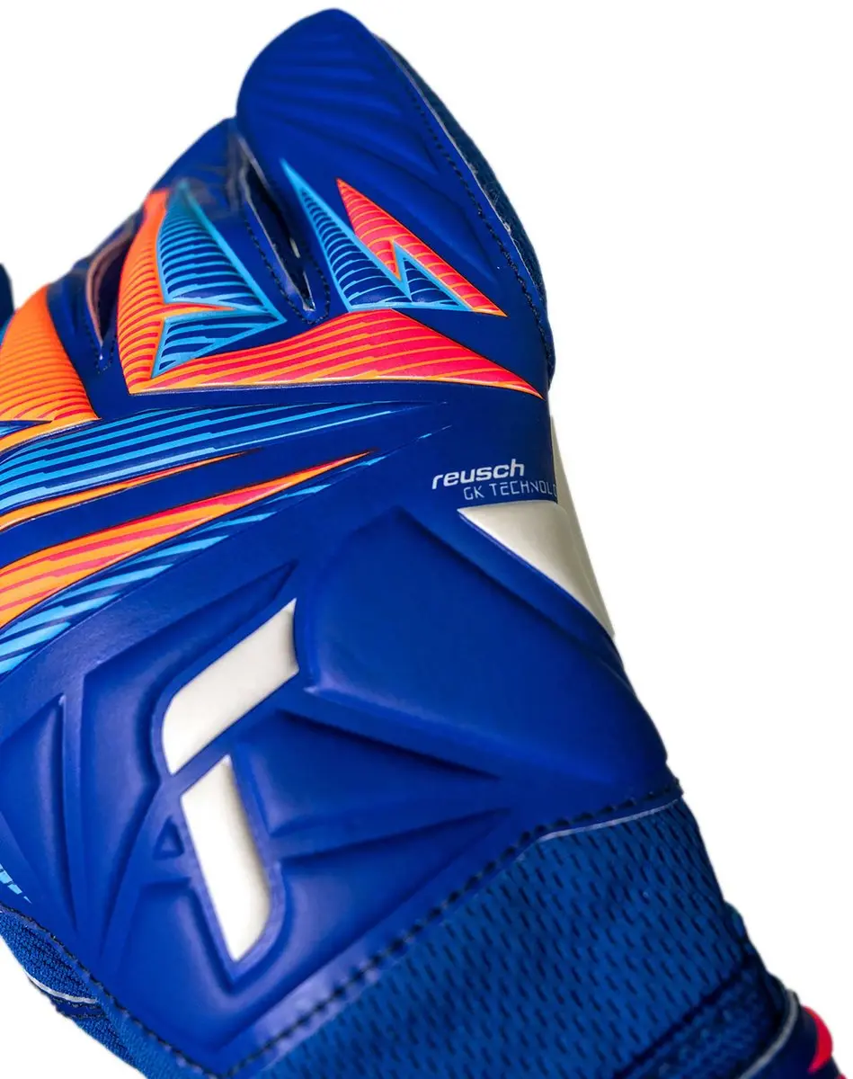 Reusch Attrakt Grip Keepershandschoenen 8 - Blauw/Wit/Oranje