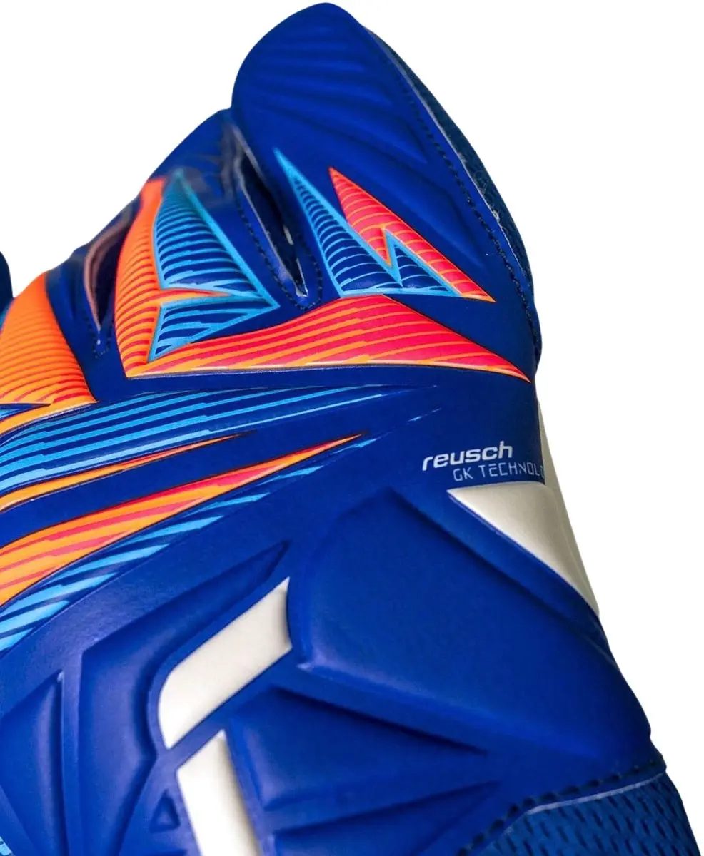 Reusch Attrakt Grip Keepershandschoenen 8 - Blauw/Wit/Oranje