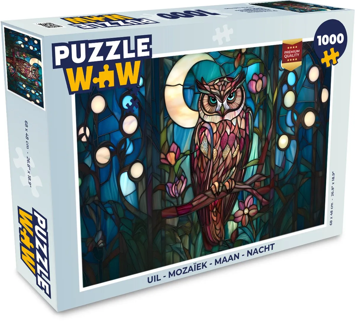 PuzzleWow Puzzel Uil Maan Mozaïek