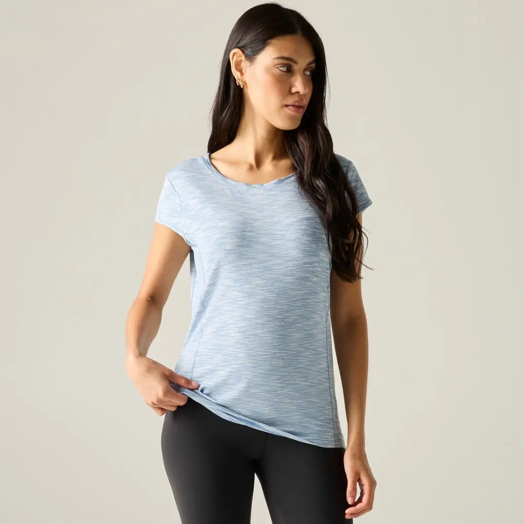 Regatta T-shirt Korte Mouwen Hiking Dames Textuurpatroon